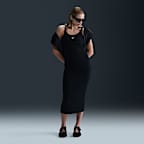 ワンピース Nike SS25 TANK MIDI DRESS (HJ0710 010) Nike Sportswear Women's Chill Knit Black Tight Mini-Rib Tank